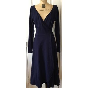 eShakti Long Sleeve Wrap V Neck Dress  Med 8